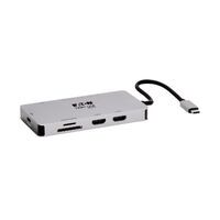 EATON TRIPPLITE USB-C Dock Dual Display 4K 60 Hz HDMI USB 3.2 Gen 1 USB-A Hub GbE Memory Card 100W P