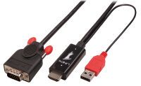 LINDY HDMI an VGA Kabel mit USB Typ A für Strom 1080p 3m (41457)