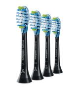 Philips 4-pack Standard sonic toothbrush heads - 4 pc(s) - Black - Rubber - 2 Series plaque control - 2 Series plaque defense - 3 Series gum health - DiamondClean - DiamondClean... - 2 Series plaque control - 2 Series plaque defense - 3 Series gum health 