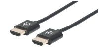 MANHATTAN HDMI-Kabel ultradünn mit Ethernet 1 m. schwarz (394352)