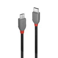 LINDY 3m USB 2.0 Typ C an Micro-B Kabel, Anthra Line (36893)