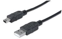 MANHATTAN USB Kabel A -> mini B St/St  1.80m schwarz (333375)