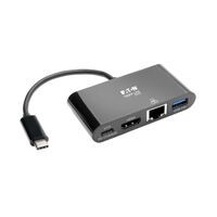 EATON TRIPPLITE USB-C Multiport Adapter - 4K HDMI USB-A Port GbE 60W PD Charging HDCP Black (U444-06