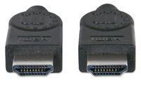 Manhattan HDMI Cable - 4K@30Hz (High Speed) - 5m - Male to Male - Black - Equivalent to Startech HDMM5M - Ultra HD 4k x 2k - Fully Shielded - Gold Plated Contacts - Lifetime Warranty - Polybag - 5 m - HDMI Type A (Standard) - HDMI Type A (Standard) - 3D -