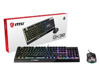 MSI VIGOR GK30 COMBO RGB MEMchanical Gaming Keyboard + Clutch GM11 Gaming Mouse ' UK Layout - 6-Zone RGB Lighting Keyboard - Dual-Zone RGB Lighting Mouse - 5000 DPI Optical Sensor - RGB Mystic Light' - USB - Mechanical - QWERTY - RGB LED - Black - Mouse i