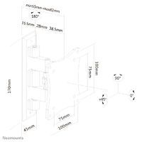 Neomounts by Newstar tv/monitor wall mount - 25.4 cm (10") - 68.6 cm (27") - 75 x 75 mm - 100 x 100 mm - 0 - 20° - Silver