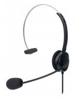 MANHATTAN USB Mono Headset Over-Ear USB-A-Stecker schwarz (180498)