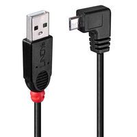 LINDY USB 2.0 Kabel Typ A/Micro-B 90° gewinkelt M/M 2m (31977)