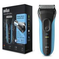 Braun Series 3 3010 Wet & Dry - Foil shaver - 2 SensoFoil - 1 Middle Trimmer - Black - Blue - LED - Battery - Nickel-Metal Hydride (NiMH)