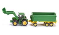 SIKU 1843 John Deere mit Frontlader und Anhänger