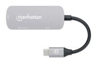 MANHATTAN USB-C 3-in-1 Konverter mit Power Delivery USB 3.2 Typ-C-Stecker auf HDMI 4K30Hz USB-A 5Gbi
