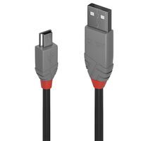 LINDY USB 2.0 Kabel Typ A/Mini-B Anthra Line M/M 1m (36722)