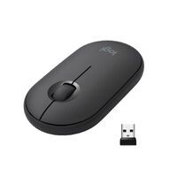 Logitech Pebble M350 Wireless Mouse - Ambidextrous - Optical - RF Wireless + Bluetooth - 1000 DPI - Graphite