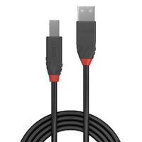 Lindy 36677 - 10 m - USB A - USB B - USB 2.0 - 480 Mbit/s - Black - Grey - Red