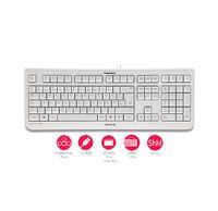 Cherry KC 1000 - Keyboard - Laser - 4 keys QWERTZ - Gray, White
