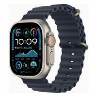 Apple Watch Ultra 2 GPS + Cellular, Titan natur, 49mm mit Ocean-Armband, blau>
