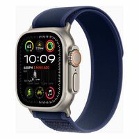 Apple Watch Ultra 2 GPS + Cellular, Titan natur, 49mm mit Trail-Armband, blau - M/L>