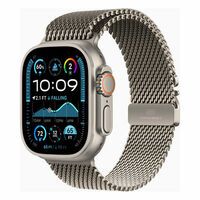 Apple Watch Ultra 2 GPS + Cellular, Titan natur, 49mm mit Milanaise-Armband, Titan natur - M>