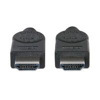Manhattan HDMI Cable with Ethernet - 4K@30Hz (High Speed) - 15m - Male to Male - Black - Ultra HD 4k x 2k - Fully Shielded - Gold Plated Contacts - Lifetime Warranty - Polybag - 15 m - HDMI Type A (Standard) - HDMI Type A (Standard) - 3D - 10.2 Gbit/s - B