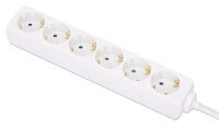 MANHATTAN Steckdosenleiste 6fach 2m Kabel weiß Schutzkontakt (168304)