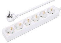 MANHATTAN Steckdosenleiste 6fach 2m Kabel weiß Schutzkontakt (168304)