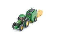 SIKU 1665 John Deere Traktor mit Ballenpresse