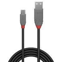 Lindy Anthra Line - 5 m - USB A - Micro-USB B - USB 2.0 - 480 Mbit/s - Black - Grey