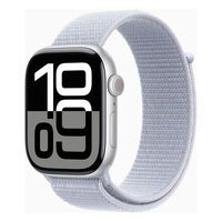 Apple Watch Series 10 GPS, Aluminium silber, 46mm mit Sport Loop, wolkenblau>
