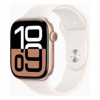 Apple Watch Series 10 GPS, Aluminium rosé, 46mm mit Sportarmband, hellrosa - M/L>
