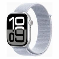 Apple Watch Series 10 GPS + Cellular, Aluminium silber, 46mm mit Sport Loop, wolkenblau>