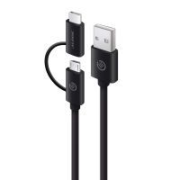Alogic Ladekabel 2in1 USB-C & Micro USB 1m       schwarz (U2CMC-01BLK)