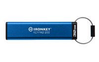 Kingston IronKey Keypad 200 - 32 GB - USB Type-A - 3.2 Gen 1 (3.1 Gen 1) - 145 MB/s - Cable - Blue