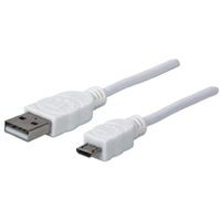 MANHATTAN USB 2.0 Anschlußkabel 1m A-St/Micro-B-St. weiß (323987)