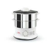 TEFAL VC1451 - 2 basket(s) - Stainless steel,White - Countertop - Buttons,Rotary - Front - Glass
