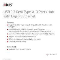 Club 3D Club3D Adapter USB 3.2 Typ A > 3x USB 3.2 Typ A/LAN retail (CSV-1430A)