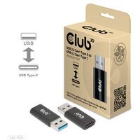 Club 3D USB 3.2 Gen1 Type A to USB 3.2 Gen1 Type C Adapter M/F - USB A - USB TYPE C - 3.2 Gen 1 (3.1 Gen 1) - Black