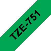 Brother Laminated tape 24mm - Black on green - TZe - Grey - Thermal transfer - Brother - PT-2430PC - PT-2700 - PT-2730 - PT-9600 - PT-9700PC - PT-9800PCN