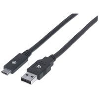 MANHATTAN USB 3.1 Gen1-Kabel C-Stecker/A-Stecker 2m schwarz (354974)