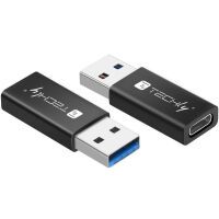 Techly Adapter USB-A M auf USB-C F, USB 3.0, schwarz (IADAP-USB3-AFT)
