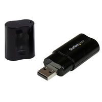 STARTECH.COM USB Audio Adapter - USB auf Soundkarte in Schwarz - Soundcard mit USB Stecker und 2x 3,