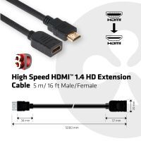 Club 3D Club3D HDMI-Kabel 1.4  HD-Verlängerungskabel 5 Meter St/Bu retail (CAC-1320)
