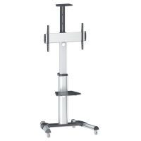 Manhattan TV & Monitor Mount - Trolley Stand - 1 screen - Screen Sizes: 37-65" - Silver - VESA 200x200 to 600x400mm - Max 50kg - LFD - Lifetime Warranty - 50 kg - 94 cm (37") - 177.8 cm (70") - 600 x 400 mm - Height adjustment - Black - Silver