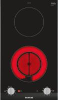 Siemens ET375CFA1E - Black,Stainless steel - Built-in - Ceramic - Glass-ceramic - 2 zone(s) - 2 zone(s)