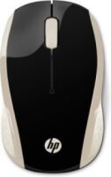 HP Wireless Mouse 200 (Silk Gold) - Ambidextrous - Optical - RF Wireless - 1000 DPI - Black - Gold