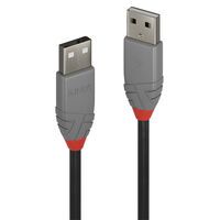 LINDY USB 2.0 Kabel Typ A/A Anthra Line M/M 0.2m (36690)