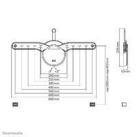 Neomounts flat screen wall mount - 81.3 cm (32") - 177.8 cm (70") - 200 x 200 mm - 600 x 400 mm - 6° - Black