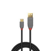 Lindy 36888 - 3 m - USB A - USB C - USB 2.0 - 480 Mbit/s - Black - Grey