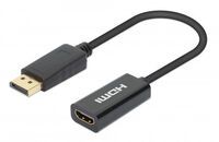 MANHATTAN 4K60Hz Aktiver DisplayPort auf HDMI-Adapter DisplayPort-Stecker auf HDMI-Buchse Kabeladapt