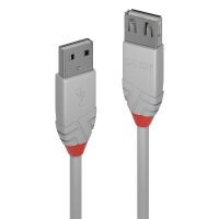 Lindy Anthra Line - 1 m - USB A - USB A - USB 2.0 - 480 Mbit/s - Grey