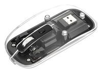 MANHATTAN Funkmaus USB-A 4Tasten RGB LED schwarz transparent (190268)